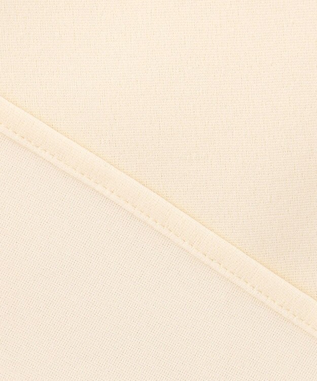 組曲 L 【洗える】バイカラージョーゼットスキッパー ブラウス アイボリー系