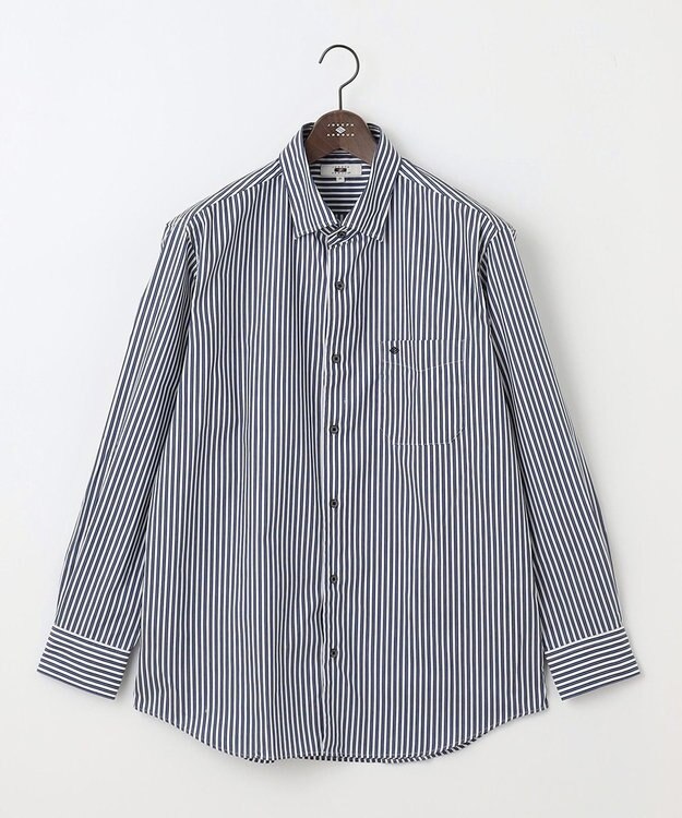 JOSEPH ABBOUD 【キングサイズ】スト レッチストライプシャツ ネイビー系1