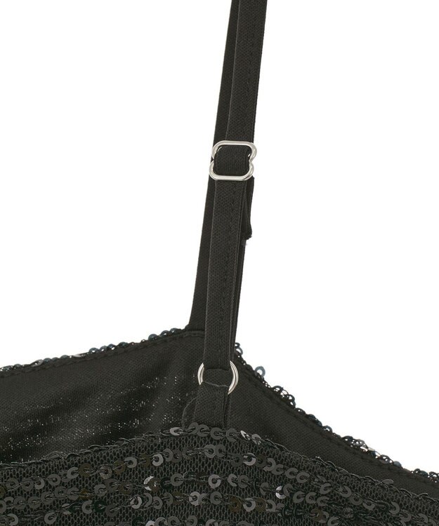 Green Parks ＦＡＮＴＡＳＩＡ／スパンコール総柄ビスチェ Black