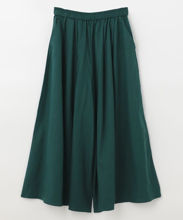 ANY 【接触冷感・UVケア】清涼リネン ガウチョパンツ グリーン