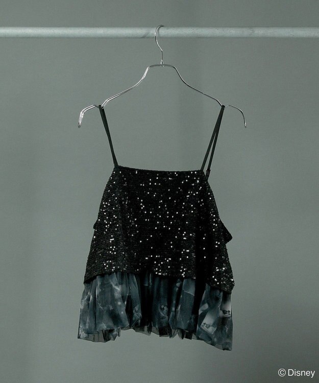 Green Parks ＦＡＮＴＡＳＩＡ／スパンコール総柄ビスチェ Black