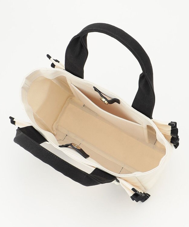 Feroux バイカラーパールフリル トート アイボリー系