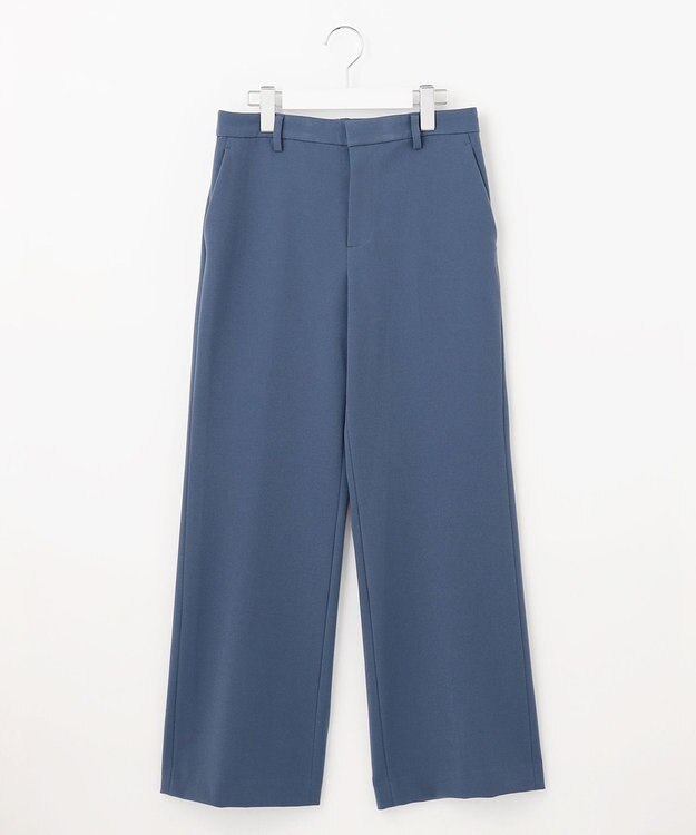 自由区 【裏起毛/撥水加工】TRギャバ ストレートパンツ ダルブルー系