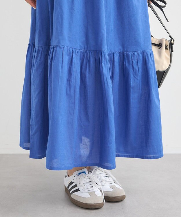 earth music&ecology クリンクルスカート Blue