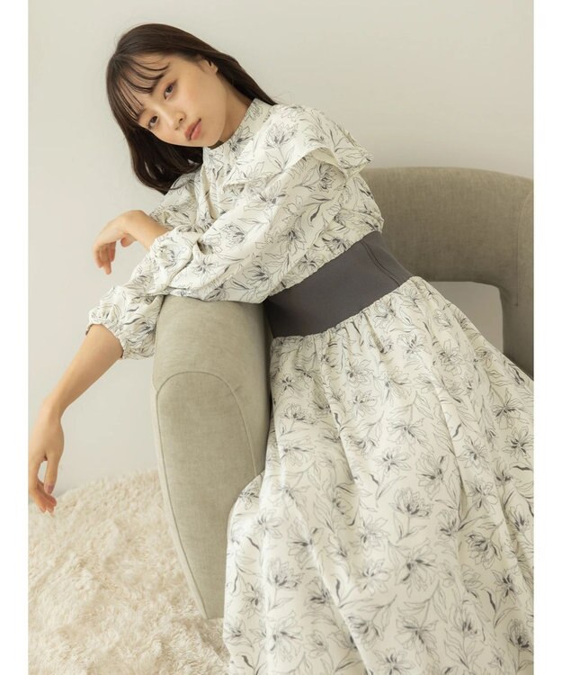 earth music&ecology リブドッキングフラワーワンピース