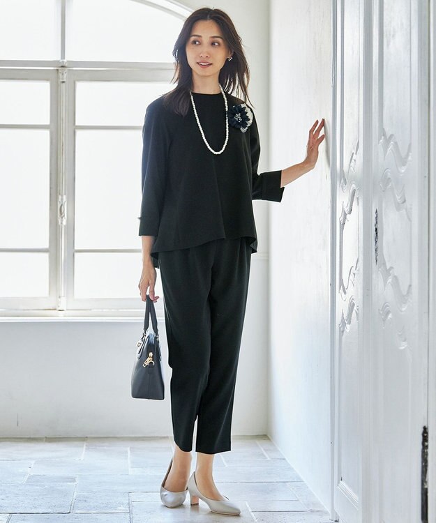 ANY L 【ストレッチ/セットアップ可】イージィケアストレッチブラウス ブラック