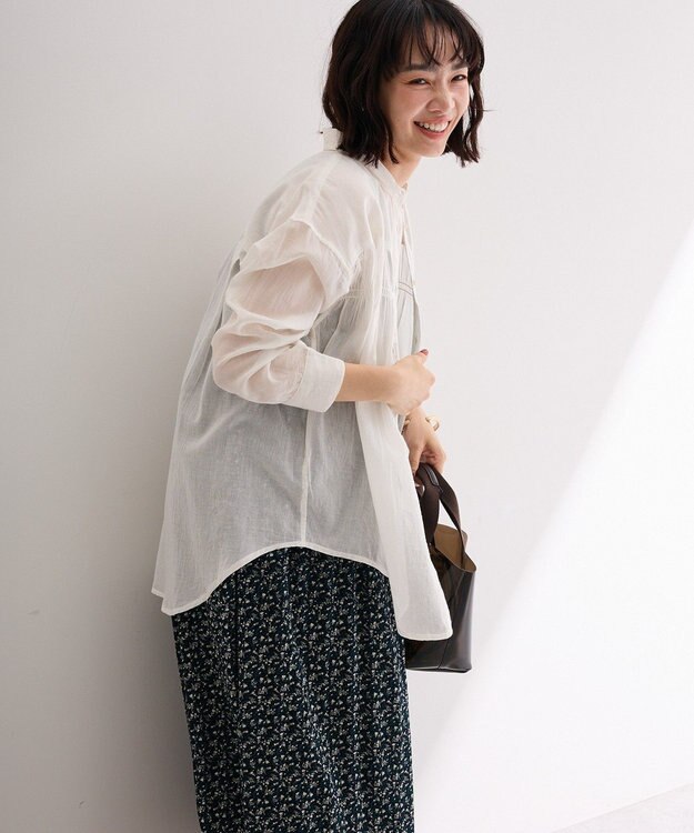 Green Parks 長袖ボイルシャツ Ivory