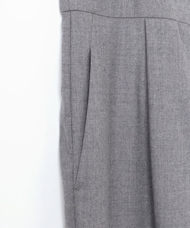 自由区 【洗える】ウォッシャブルウールサキソニー コンビネゾン TOPグレー