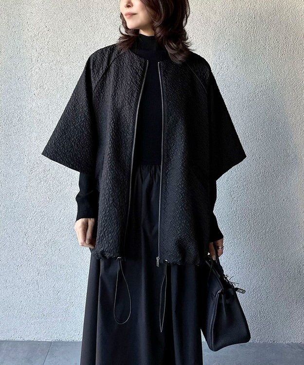 Green Parks AnriettMusee フロントジップジャガードブルゾン Black