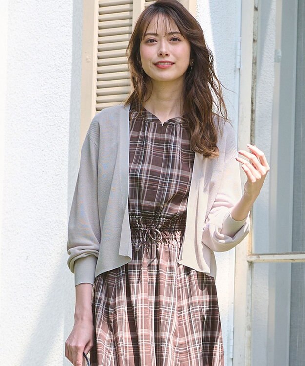 ANY SIS S 【洗える】ショートレングストッパー カーディガン アイスグレー