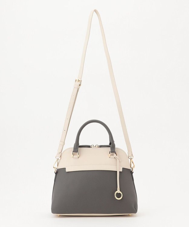 組曲 【ショルダーベルト付き】ボストンハンドバッグ グレー系