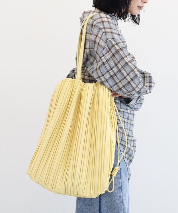 Green Parks プリーツドロストトートバッグ Yellow