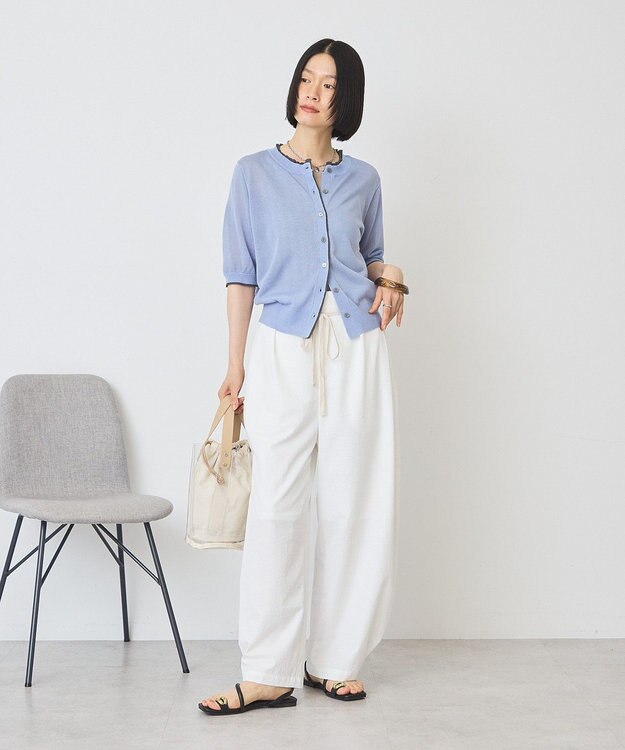 AMERICAN HOLIC 配色フリルレイヤードカーディガン Blue