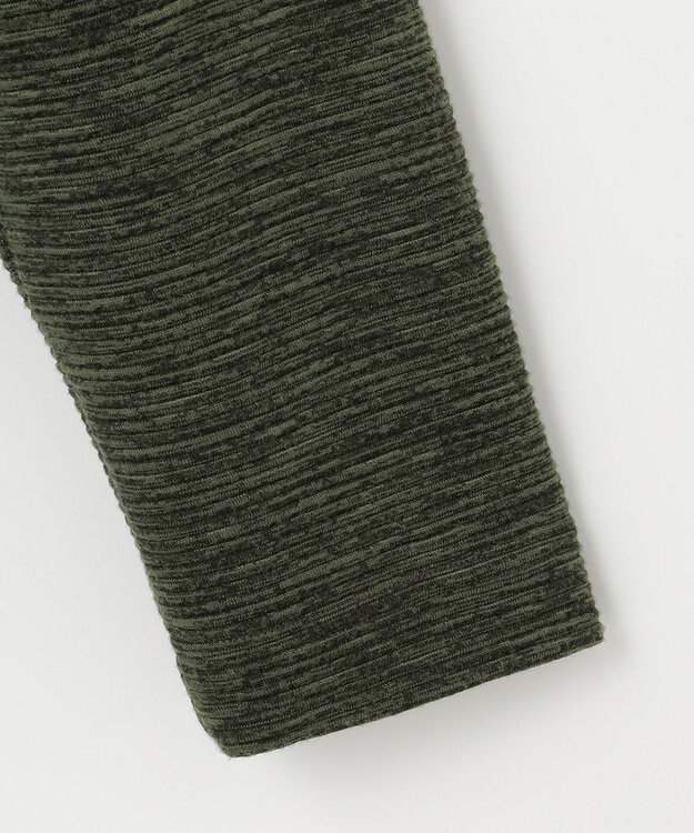 JOSEPH ABBOUD MOUNTAIN 【UNISEX】ランダムスラブリップハーフジップ カーキ系