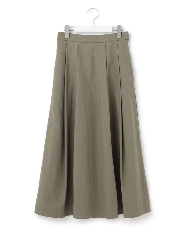 23区 【WEB限定】マットナイロンタフタ フレアスカート カーキ