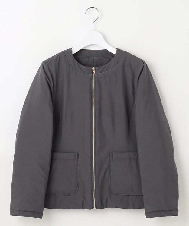 自由区 【カタログ掲載】ライトダウンリバーシブルノーカラー ジャケット スレート