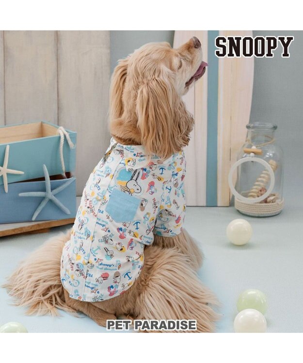 PET PARADISE スヌーピー アロハシャツ 《アイス柄》 中型犬 大型犬 ホワイト