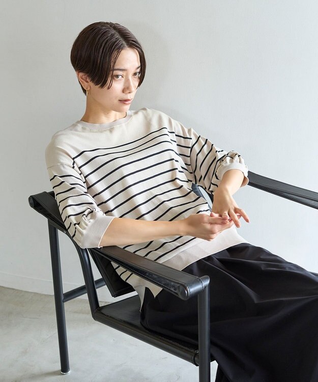 UNFILO 【接触冷感/UVケア/抗菌防臭】スゴ機能 ニット ブラック系2