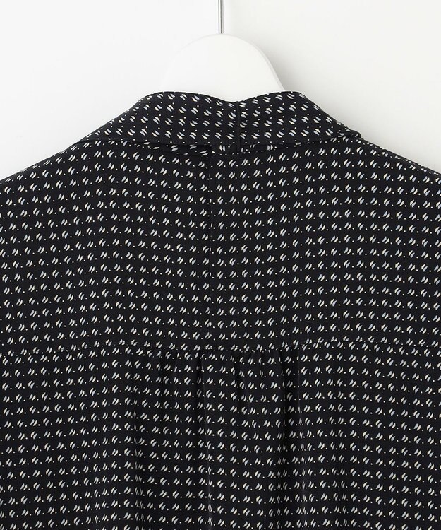 J.PRESS LADIES 【洗える】ポリエステルスエード変形ドットプリント ブラウス ネイビー系5