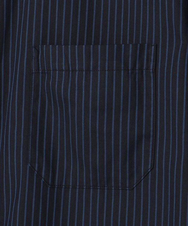 JOSEPH ABBOUD 【2WAY・リバーシブル・七分袖】リバーシブルストライプ シャツ ネイビー系1