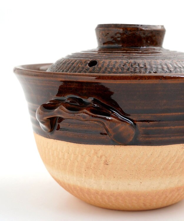 たち吉 【たち吉】伊賀飛びカンナごはん鍋（飴釉）〈１個〉伊賀焼 ブラック