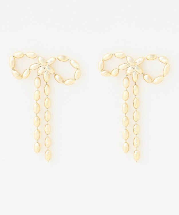 ANY 【WEB限定】リボンピアス（両耳用） ライトゴールド