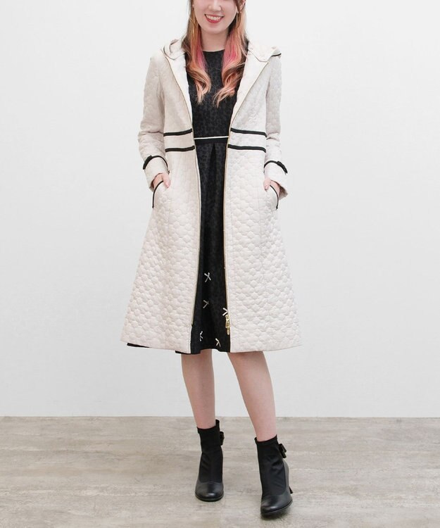 TOCCA LAURA キルティングロングコート ベージュ系