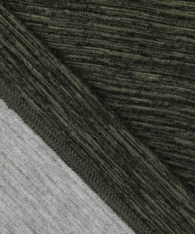 JOSEPH ABBOUD MOUNTAIN 【UNISEX】ランダムスラブリップハーフジップ カーキ系