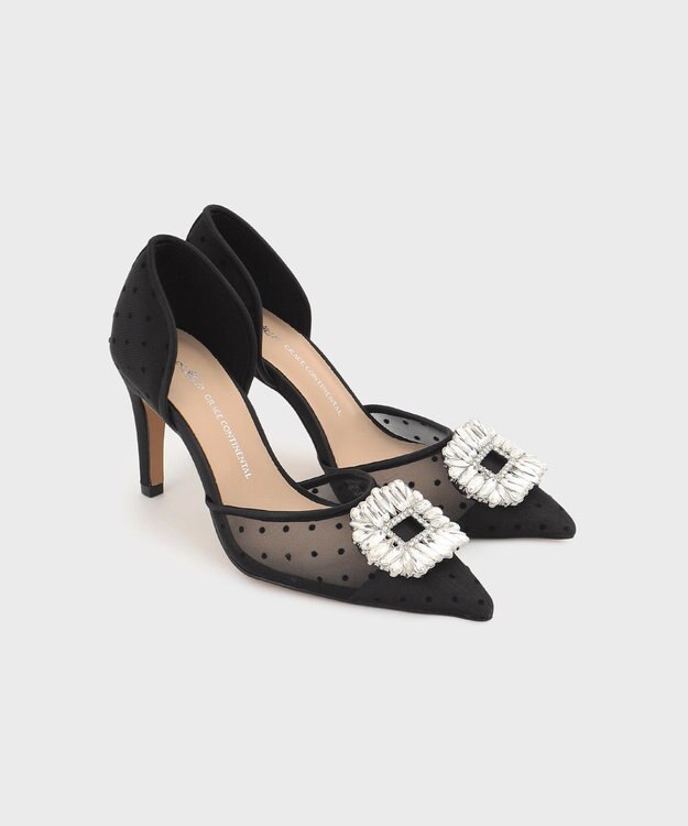 GRACE CONTINENTAL ビジューパンプス ブラック