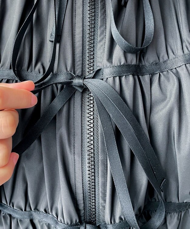 WEGO リボンフードブルゾン ブラック