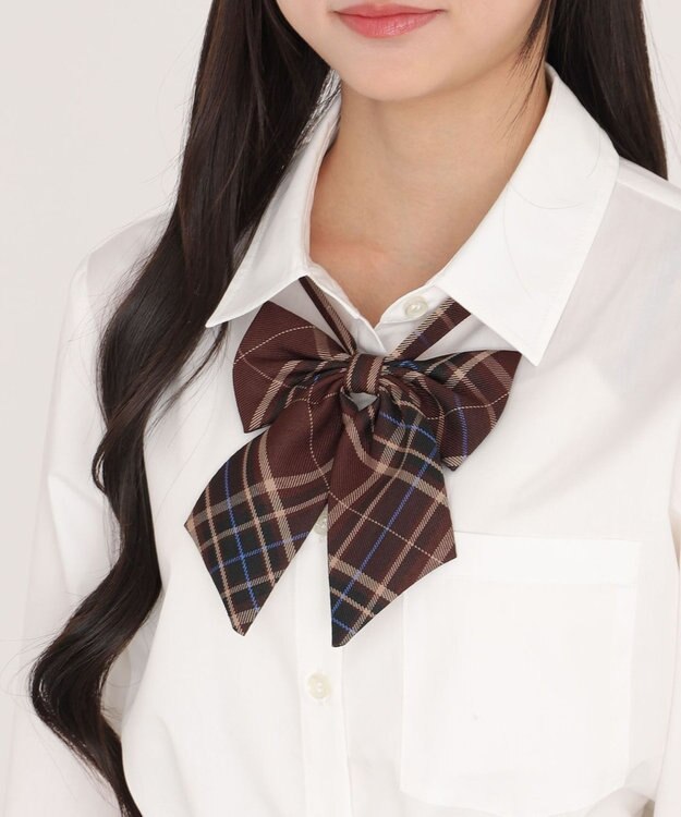 WEGO 【SCHOOLITEM】チェックスクールリボン ブラウンチェック2