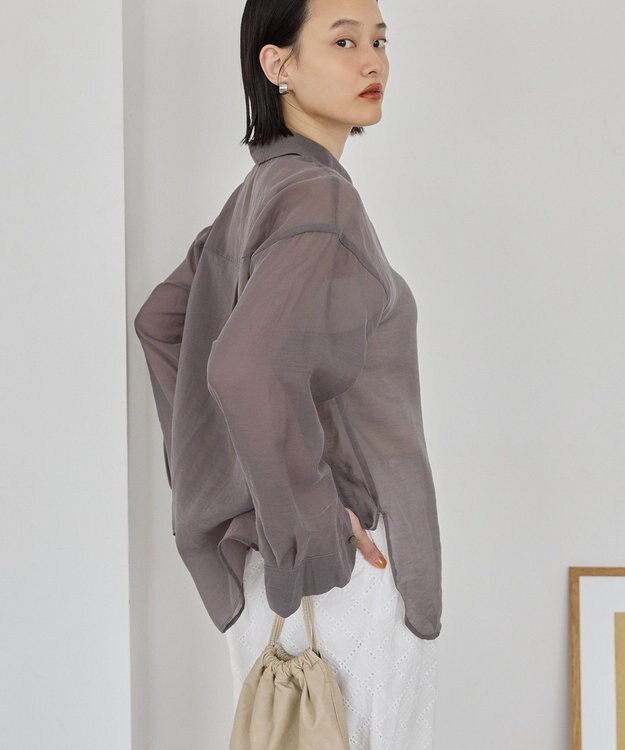 AMERICAN HOLIC ラスターシアーシャツ Charcoal Gray