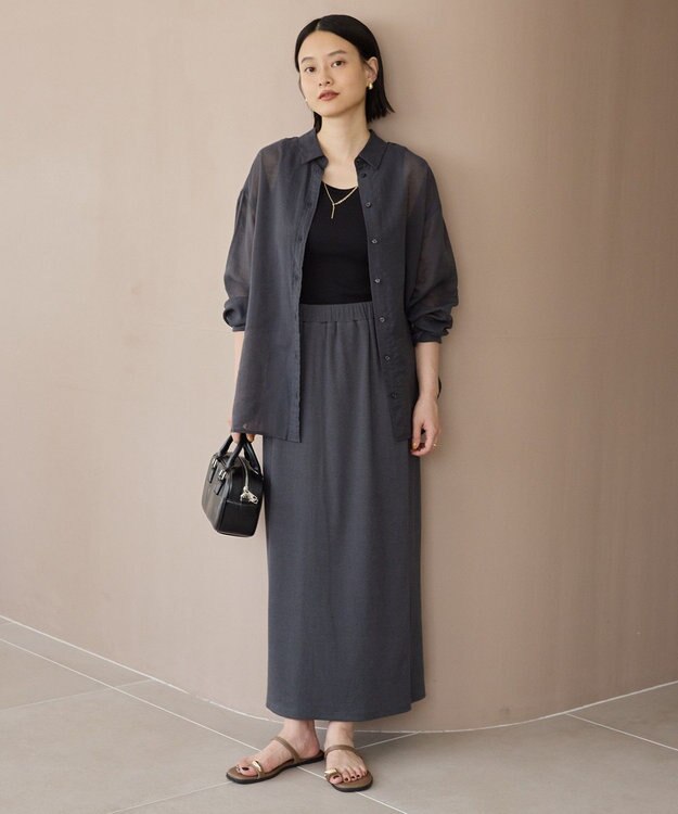 AMERICAN HOLIC ラスターシアーシャツ Charcoal Gray