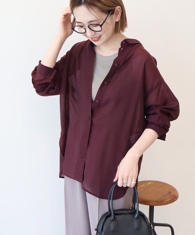 AMERICAN HOLIC ラスターシアーシャツ Charcoal Gray