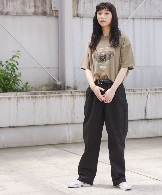 WEGO 【ウエストゴム/手洗い可】チノイージーパンツ ブラック