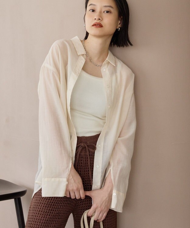 AMERICAN HOLIC ラスターシアーシャツ Charcoal Gray