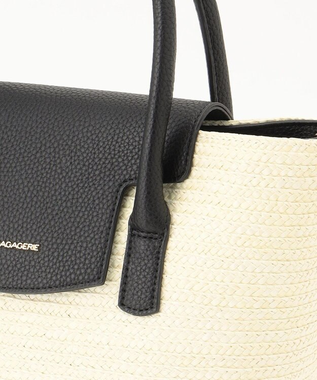 LA BAGAGERIE フラップ2WAYかごトートバッグ アイボリー