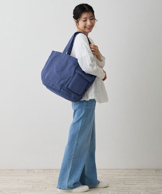 ROOTOTE 1286【A4サイズ収納】SN.ミディアム.リサイクルコットンH-A 02：デニムミックス