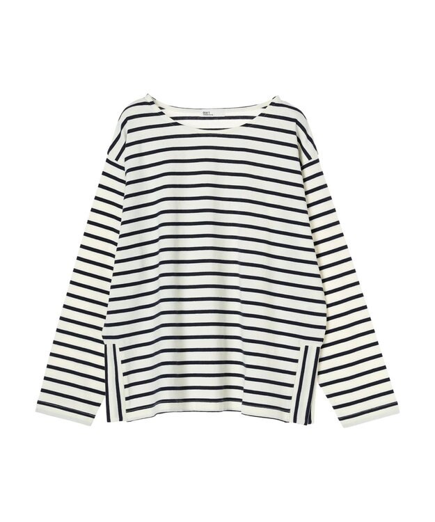 CRAFT STANDARD BOUTIQUE ボーダーサイドスリットプルオーバー Border Ivory