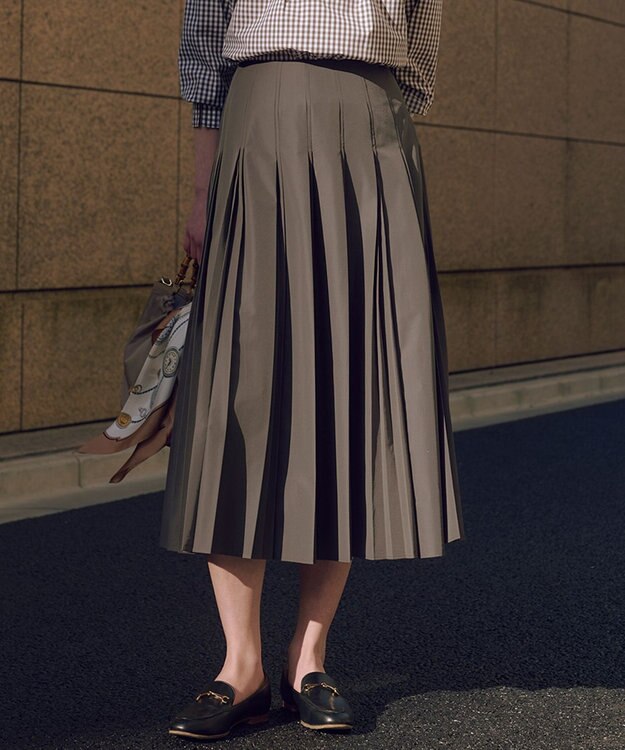 J.PRESS LADIES L 【WEB限定カラーあり】TC ライトタンブラー プリーツ スカート スレート系