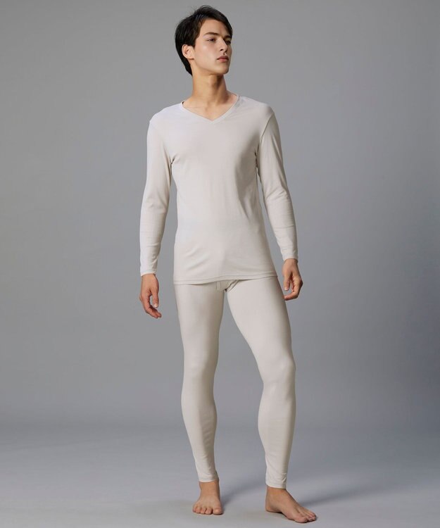 WACOAL MEN WACOAL MEN あったかインナー Vネック 8分袖 綿100％ 保温性 やわらかさが続く 静電気が起こりにくい 毛玉になりにくい 後裾長め設計 インナー WL6103 /ワコールメン グレー