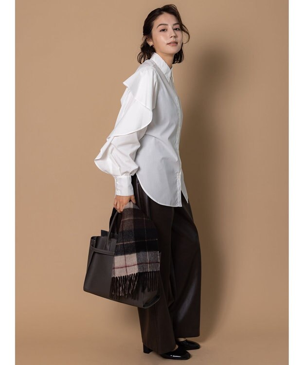 Te chichi 【泉 里香さん着用・Oggi.jp10/23掲載】ラッフルスリーブシャツ ホワイト