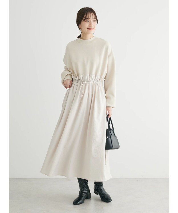 Green Parks ・ＳＵＧＡＲ　ＳＰＯＯＮ　ドロストドッキングワンピ Light Beige