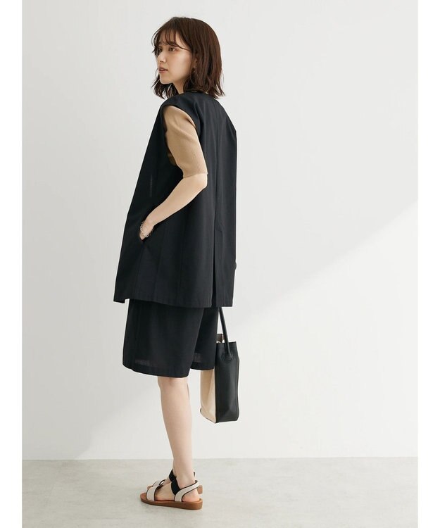 Green Parks 綿麻混ハーフパンツ Black