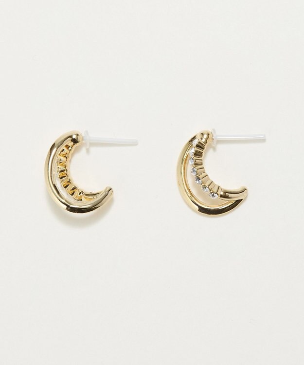 Phoebe 〈アレルギー対応〉ブリリアントダブルフープセラミックピアス　ゴールド ゴールド