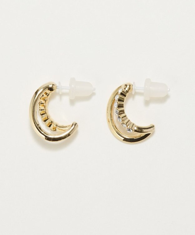 Phoebe 〈アレルギー対応〉ブリリアントダブルフープセラミックピアス　ゴールド ゴールド