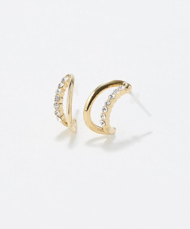 Phoebe 〈アレルギー対応〉ブリリアントダブルフープセラミックピアス　ゴールド ゴールド