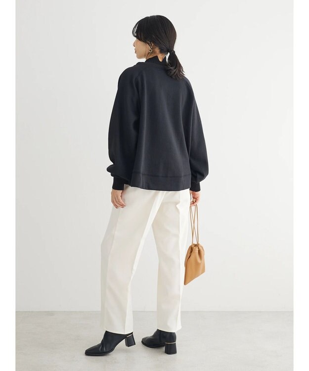 Green Parks 裏起毛ニットリブドッキングプルオーバー Black