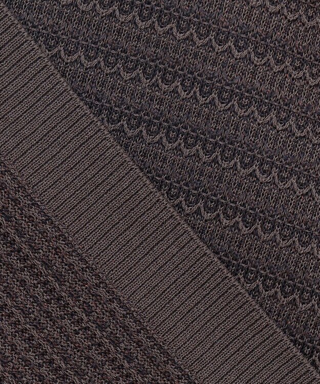 JOSEPH HOMME 【洗える】ジオメトリックボーダー　ポロニット ダークブラウン系3