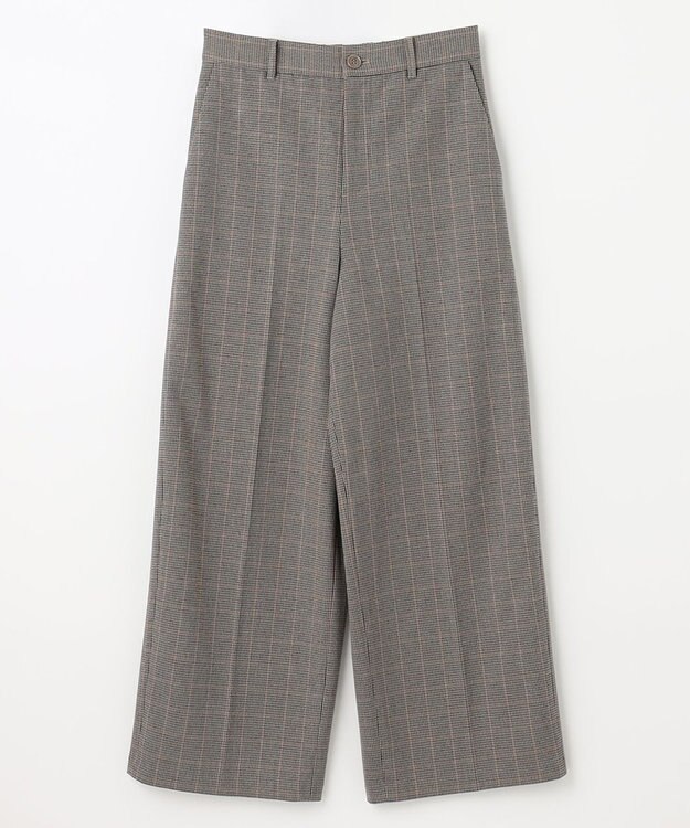 ANY 【ウエストゴム/ストレッチ/裏起毛】シークレットウォーム　ワイド ベージュ千鳥